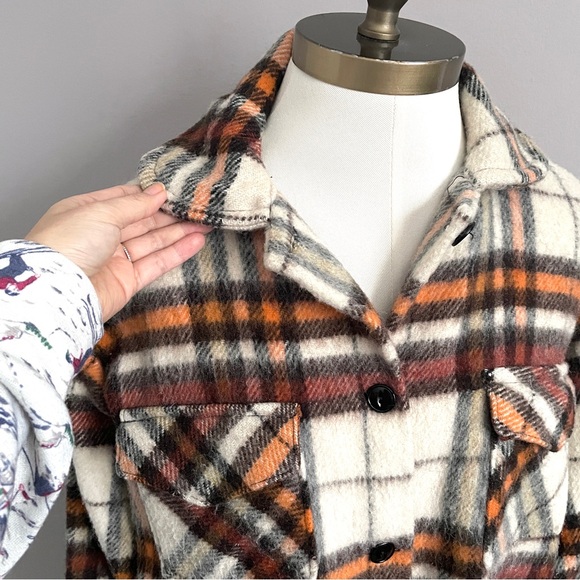 Vintage Plaid Wool Bellaire Bell Shirt Light Jacket / Shacket - Medium 🇨🇦 - Picture 3 of 10